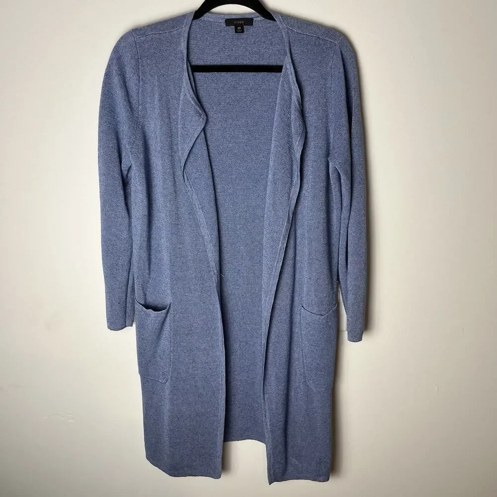 J.Crew Open-Front Lightweight Cardigan |‎ Periwinkle Blue XS 185